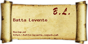 Batta Levente névjegykártya